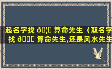 起名字找 🦁 算命先生（取名字找 🐎 算命先生,还是风水先生好）